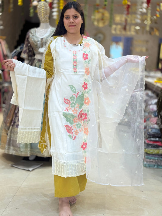 MODAL SILK WITH MULTI THREAD WORK