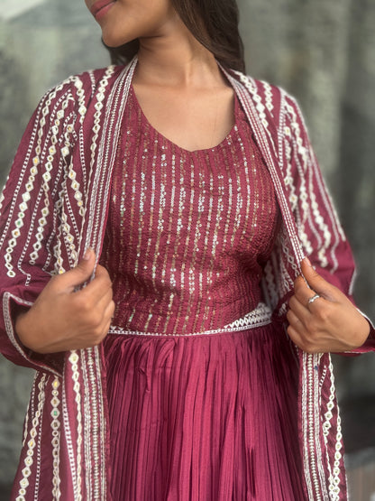 INDO WESTREN 3 PIECE SHRUG LEHNGA