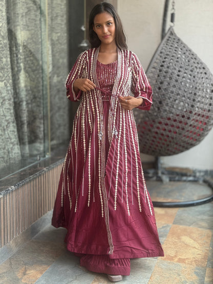 INDO WESTREN 3 PIECE SHRUG LEHNGA