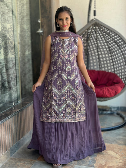 BEAUTIFUL DESINER LEHENGA WITH STRAIGTH KURTA