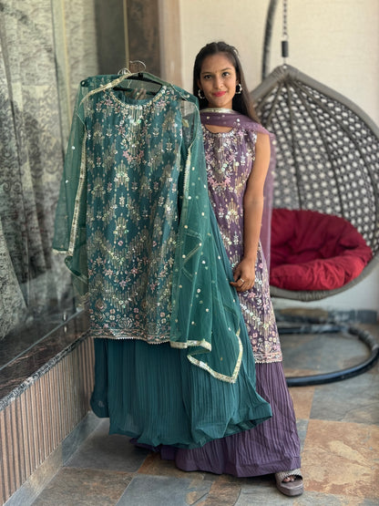 BEAUTIFUL DESINER LEHENGA WITH STRAIGTH KURTA