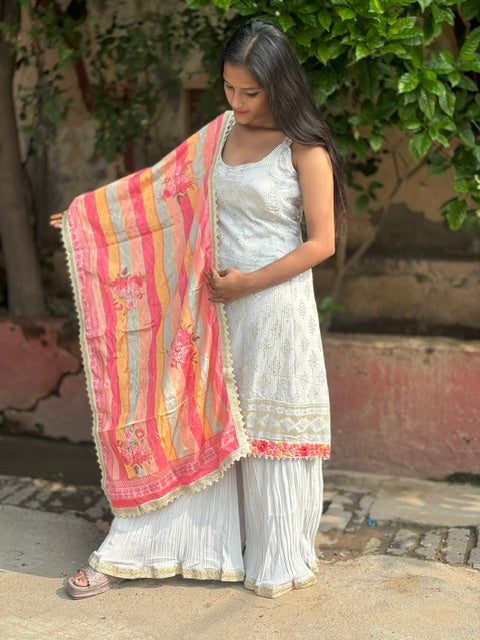 STYLISH AND STUNNING BANARSI DIGITAL DUPATTA SHARARA