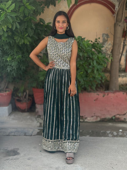 FULL EMBROIDERED PARTY WEAR NAIRA CUT