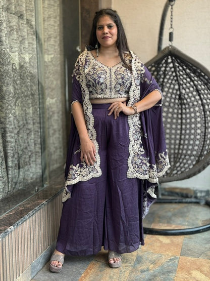 DESIGNER PREMIUM SILK FRONT/BACK EMBROIDERED 3 PIECE SUIT