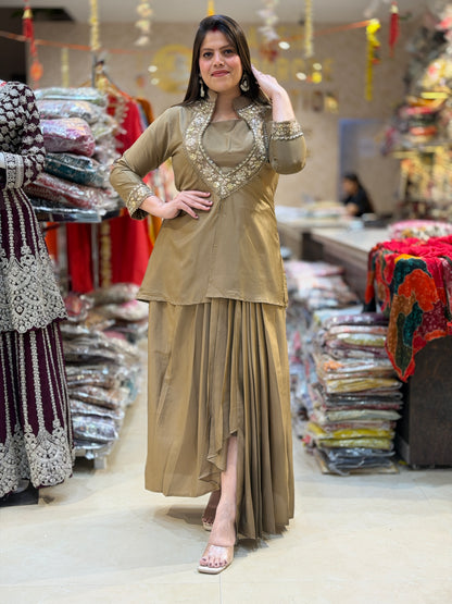 GOLDEN BUTIER BEAUTIFUL TOP WITH SKIRT DRESS