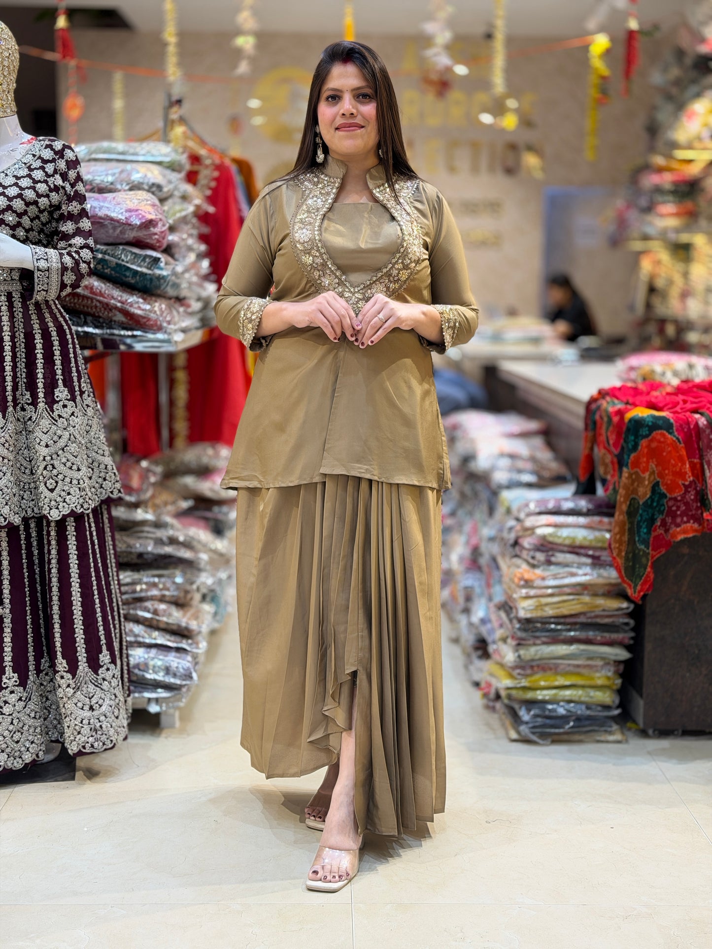 GOLDEN BUTIER BEAUTIFUL TOP WITH SKIRT DRESS