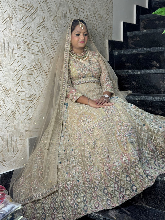 Exquisite Luxury Lehenga with Pearl Work BY INDIPEHNAWA