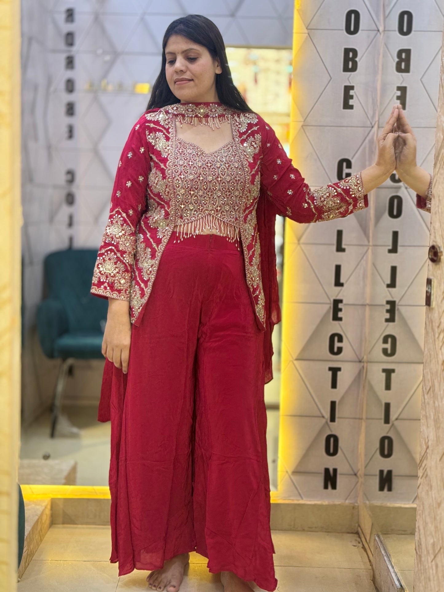 PARTY WAER 3 PC SET WITH PURE SILK BY INDIPEHNAWA