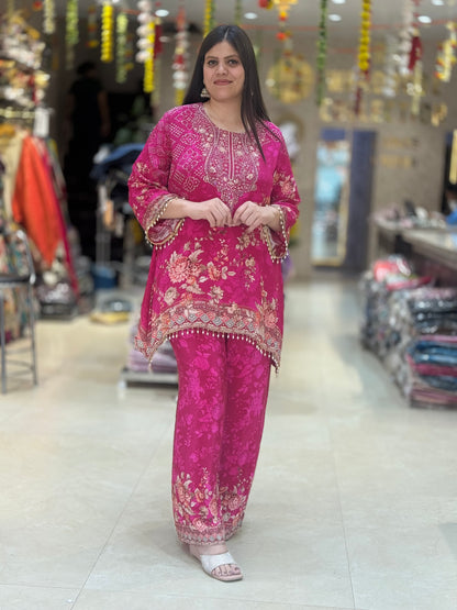 PURE CREPE BEAUTIFUL HOT PINK CORDSET