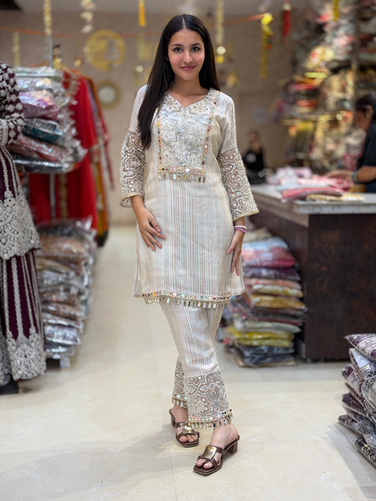 RUSSIAN SILK ORIGNAL MIRROR PAKISTANI DESIGNER CORDSET
