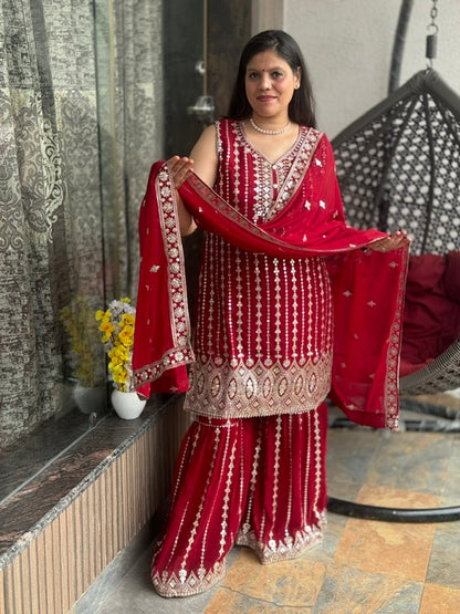 KARWACHAUTH SPECIAL PREMIUM RANGE OF HEAVY SHRARA SUIT (ARTICLE NO. 52)