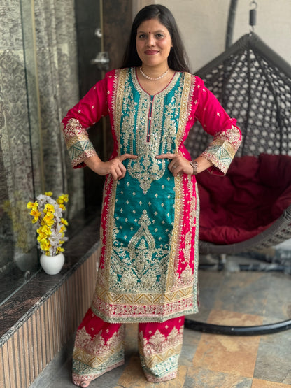 INDIPEHNAWA HEAVY MIRROR AND MULTI COLOURED HOT SELLING PAKISTANI SUIT (ARTICLE NO. 58)