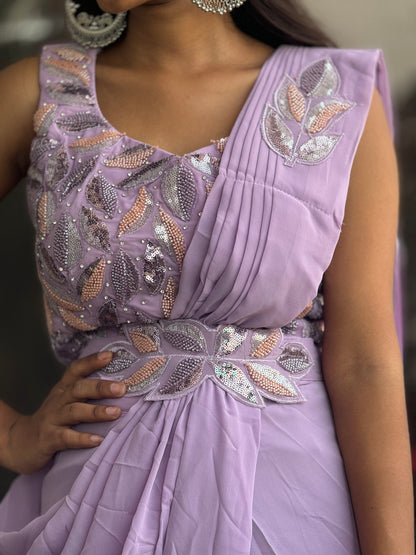 INDIPEHNAWA DESINER HEAVY CUT-DANA AND SIPPY WORK DRAPE SAREE (SR-003)