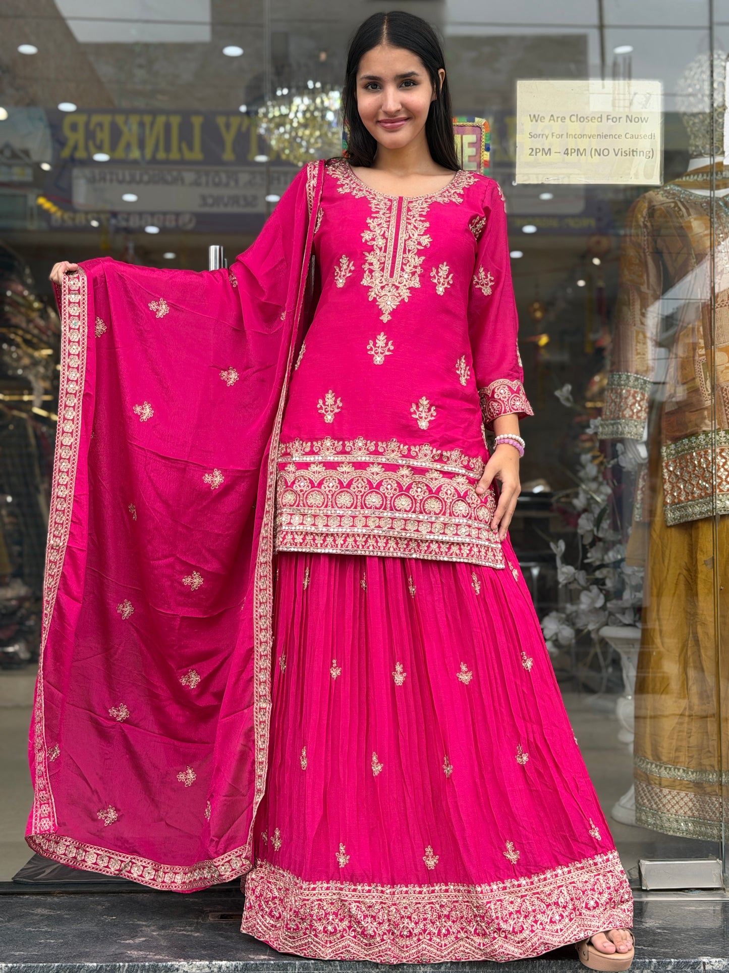 LEHNGA IN FULLY HAND WORK WITH SHIRT KURTI