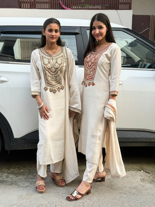 BOLLYWOOD INSPIRED PREMIUM DESIGNER NECK SUIT