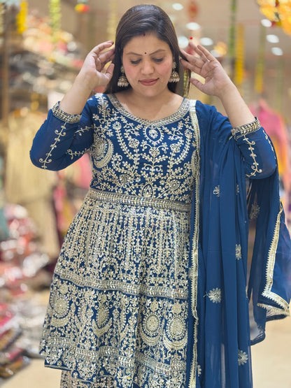 WEDING WERA FUL MIRROR AND ZARI WORK  WITH HEAVY SHRARA SUIT