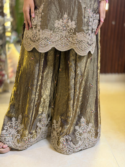 GOLDEN SILVER DESIGN BEAUTIFUL BOARDER JAFFA DRESS