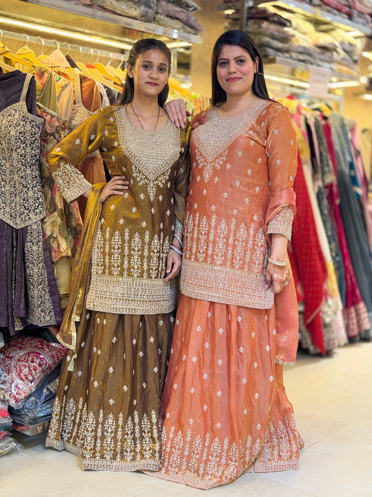 WEDDING WEAR FULL PEARL AND TILLA WORK DESIGNER LEHENGA