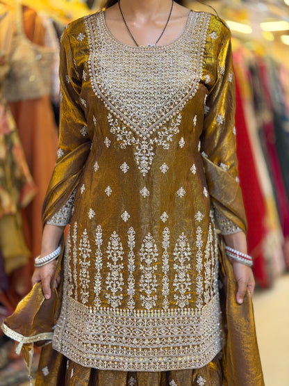 WEDDING WEAR FULL PEARL AND TILLA WORK DESIGNER LEHENGA