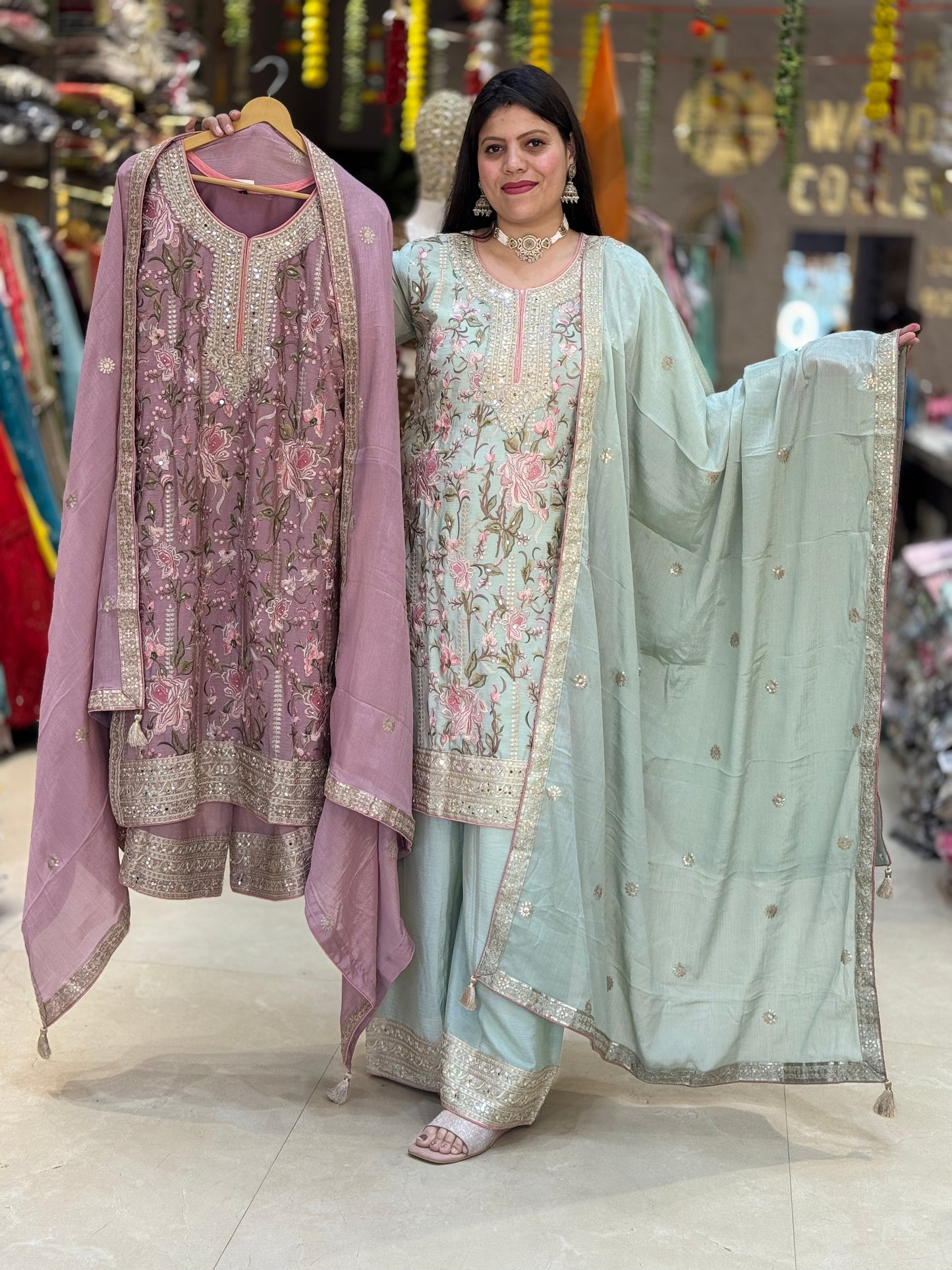 PURE CHINON SIPI WORK NECK WITH HEAVY JAFFA