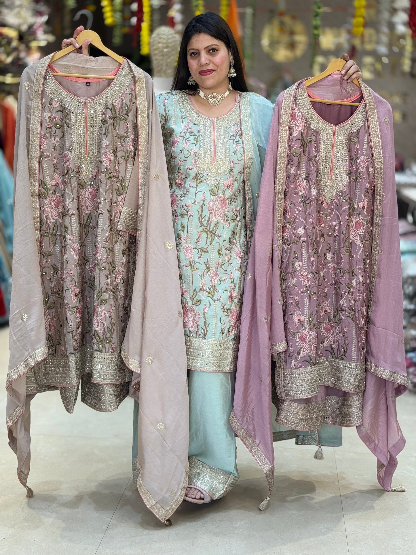 PURE CHINON SIPI WORK NECK WITH HEAVY JAFFA