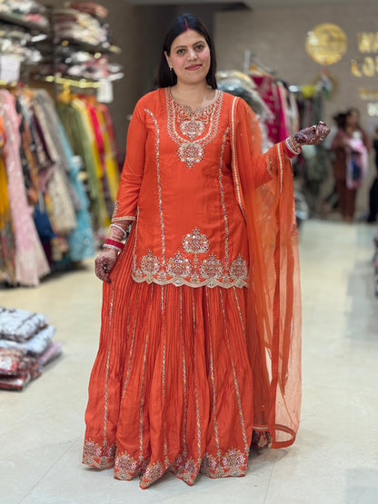 PURE CHINON LECK AND BORDER DESIGN ZIG ZAK LEHNGA