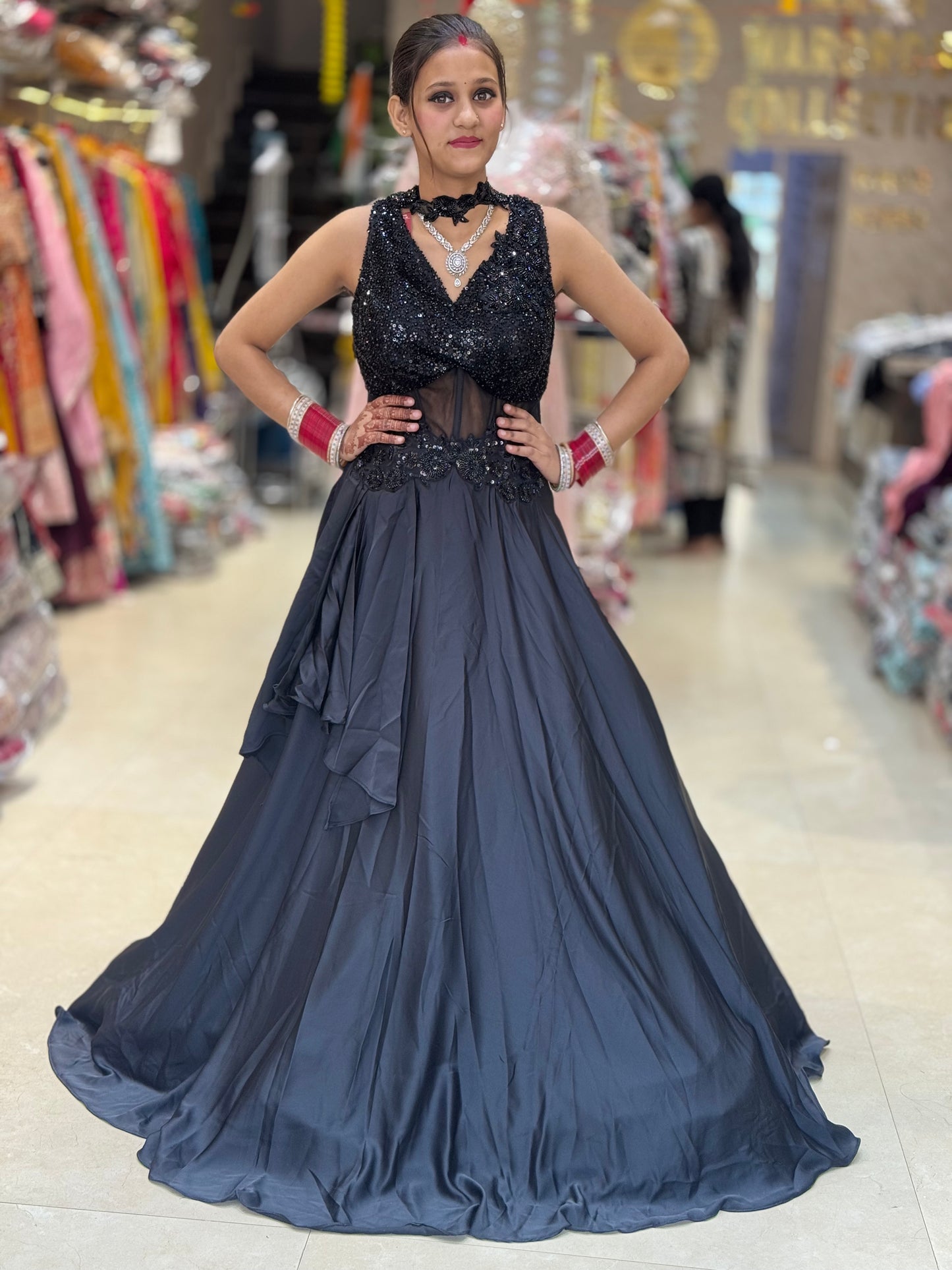 BLACKISH HANDWORK PREMIUM COCTAIL GOWN