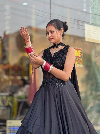 BLACKISH HANDWORK PREMIUM COCTAIL GOWN