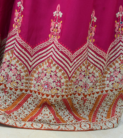 PURE CHINON PARTY WEAR DUAL COLORED ZARI WORK/THREAD WORK/MIRROR WORK SUIT WITH ZAFFA (ARTICAL-0.1)