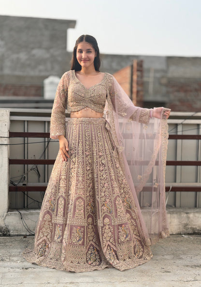 PREMIUM LAVENDER WEDDING WEAR LEHENGA