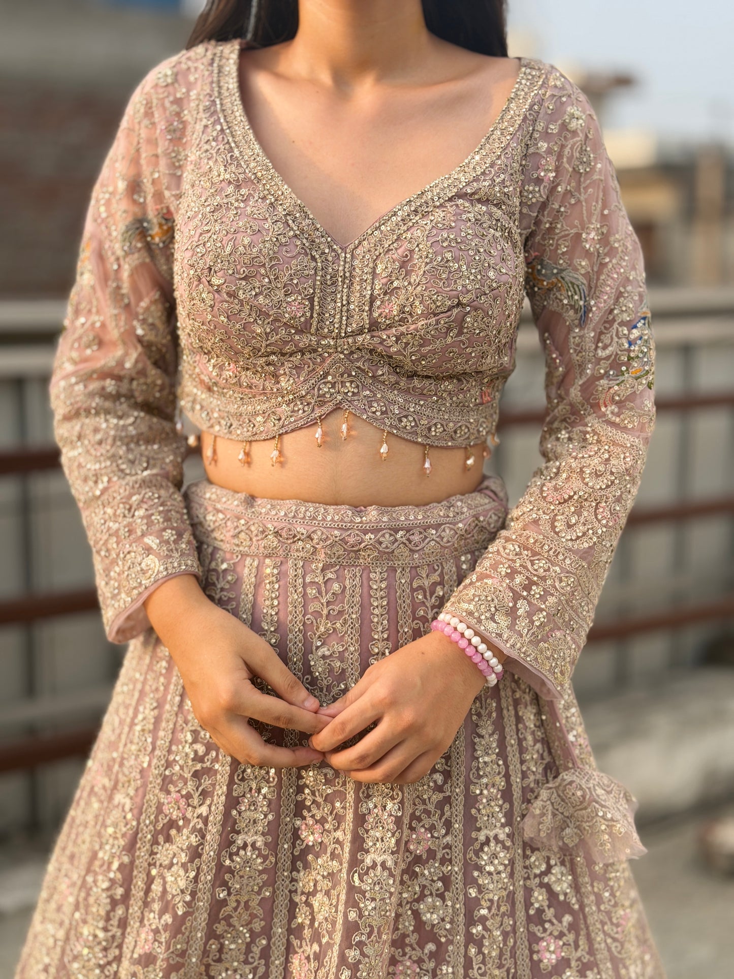 PREMIUM LAVENDER WEDDING WEAR LEHENGA