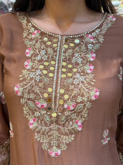 RUST HAND WORK BEAUTIFUL DESIGN SUIT