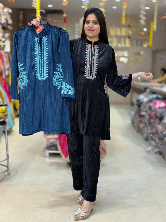 PREMIUM VELVET GOLD THREAD WORK CORDSET