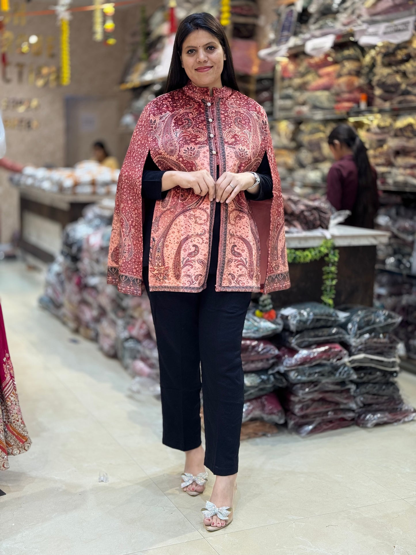 DAFFODIL WOOL THREE PIECE KANI CAPE DESIGN CORDSET