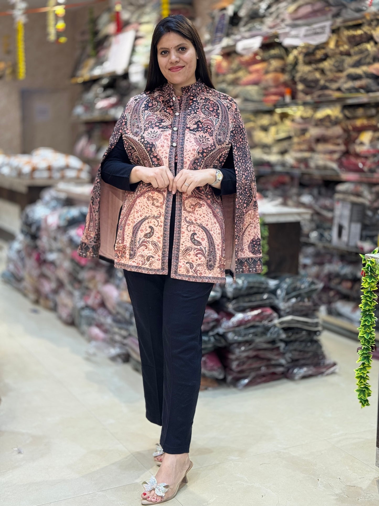 DAFFODIL WOOL THREE PIECE KANI CAPE DESIGN CORDSET