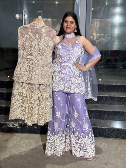 Embroidered Net Fabric with SIPI Thread