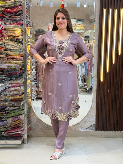 PURPLE PREMIUM HANDWORK WITH BEAUTIFUL DUPPTA SUIT