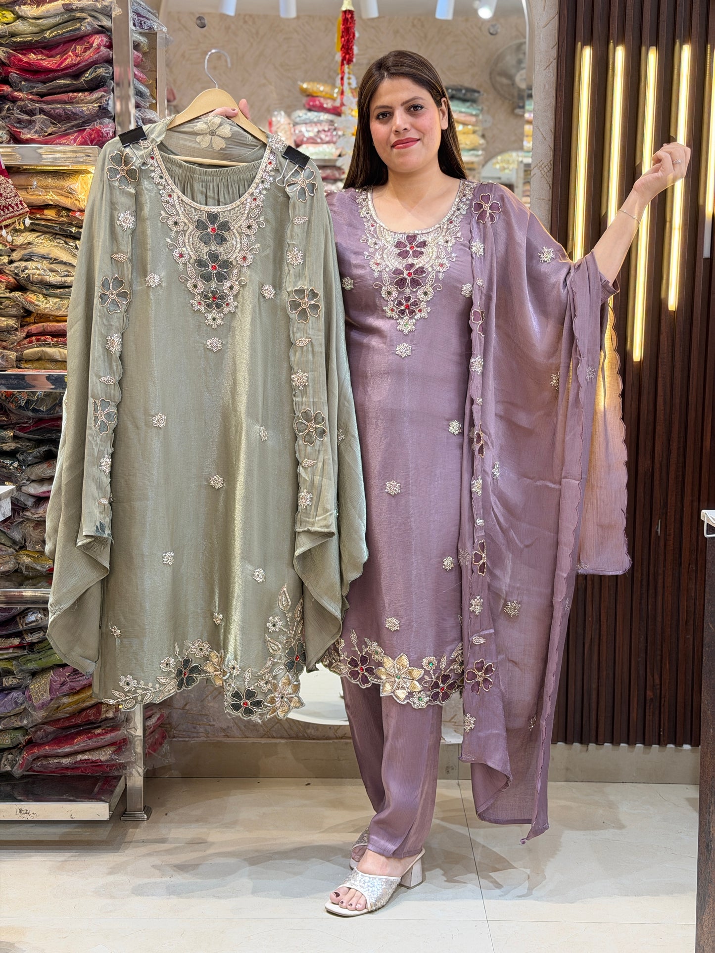 PURPLE PREMIUM HANDWORK WITH BEAUTIFUL DUPPTA SUIT