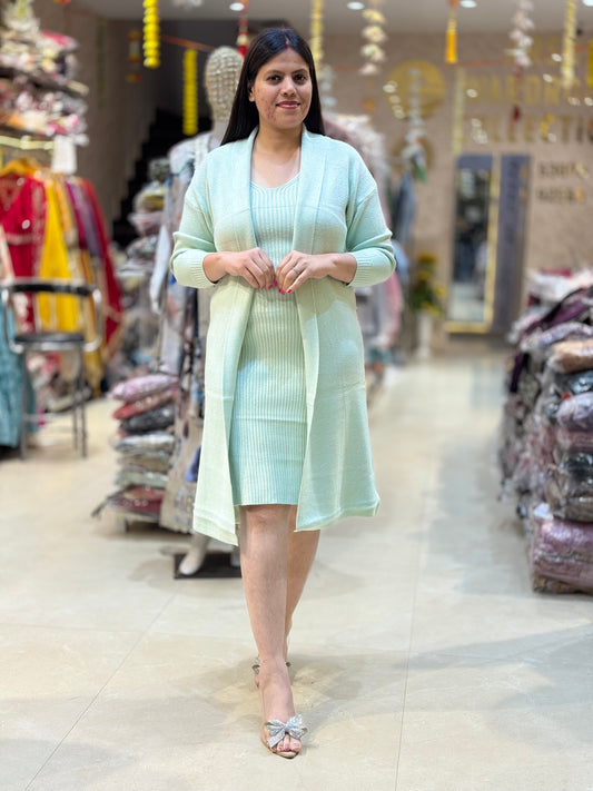 PREMIUM WOOL KOREAN SHRUG DRESS