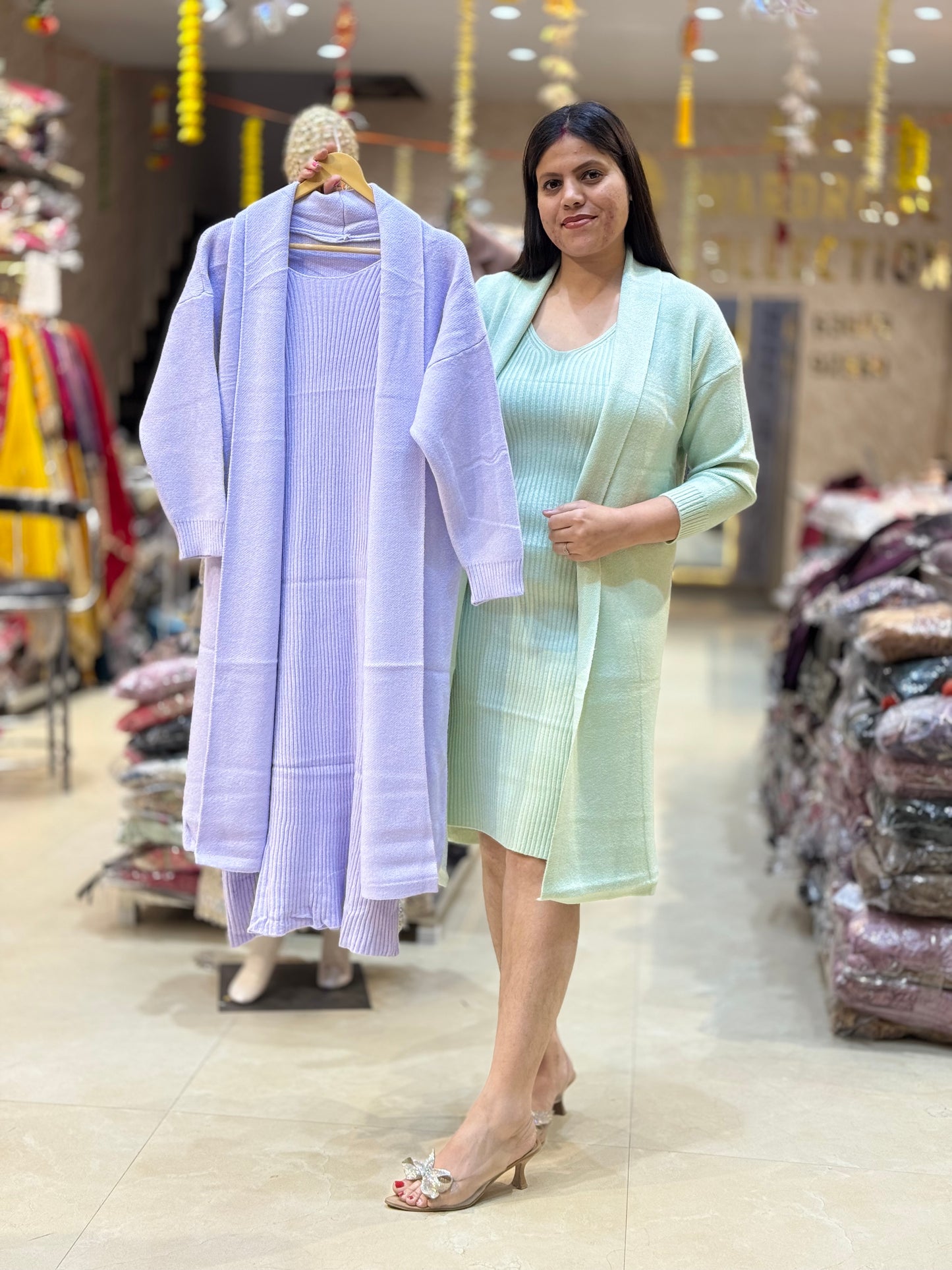 PREMIUM WOOL KOREAN SHRUG DRESS