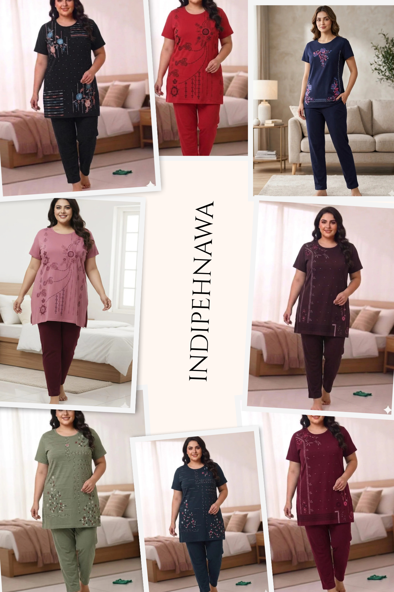 PACK OF 8 COTTON NIGHT SUITS FOR WOMEN