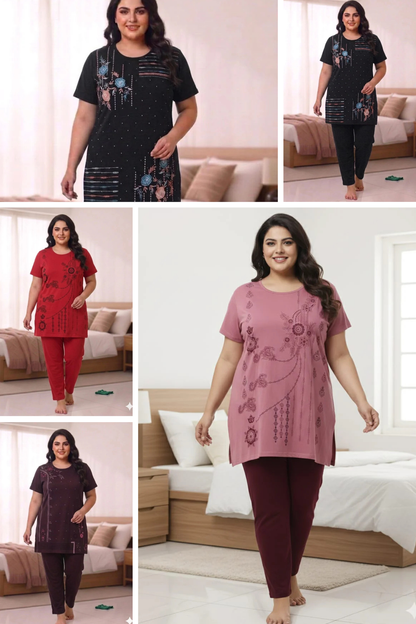 PACK OF 8 COTTON NIGHT SUITS FOR WOMEN