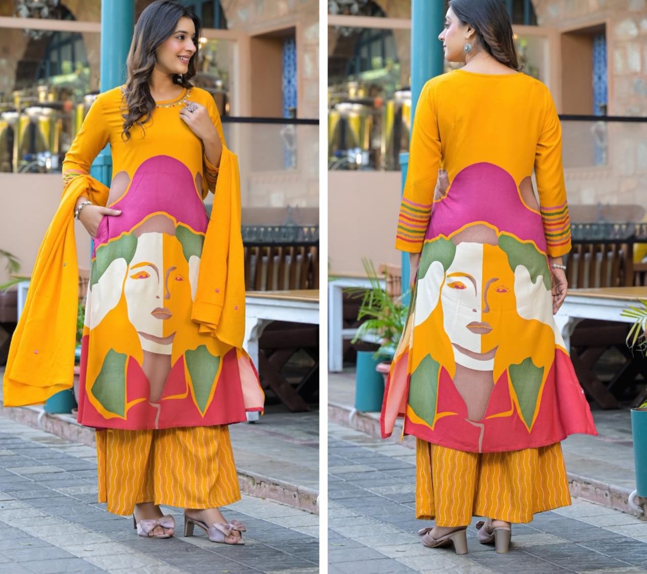 YELLOW BEAUTIFUL GIRL SUIT