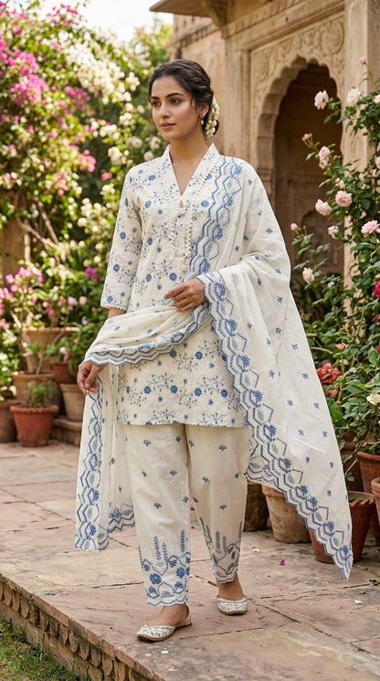 FARSHI SALWAR SHIFLI WITH THREAD WORK BEAUTIFUL SUIT FOR WOMEN
