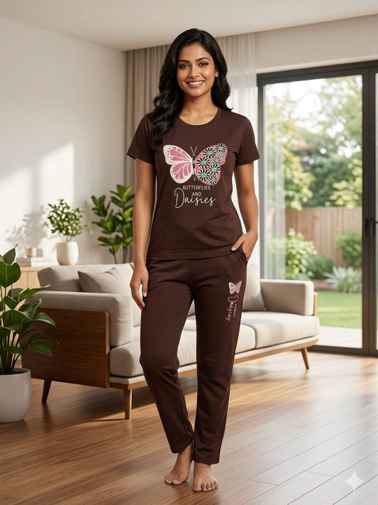 PURE COTTON BUTERFLY DESIGN NIGHT SUITS