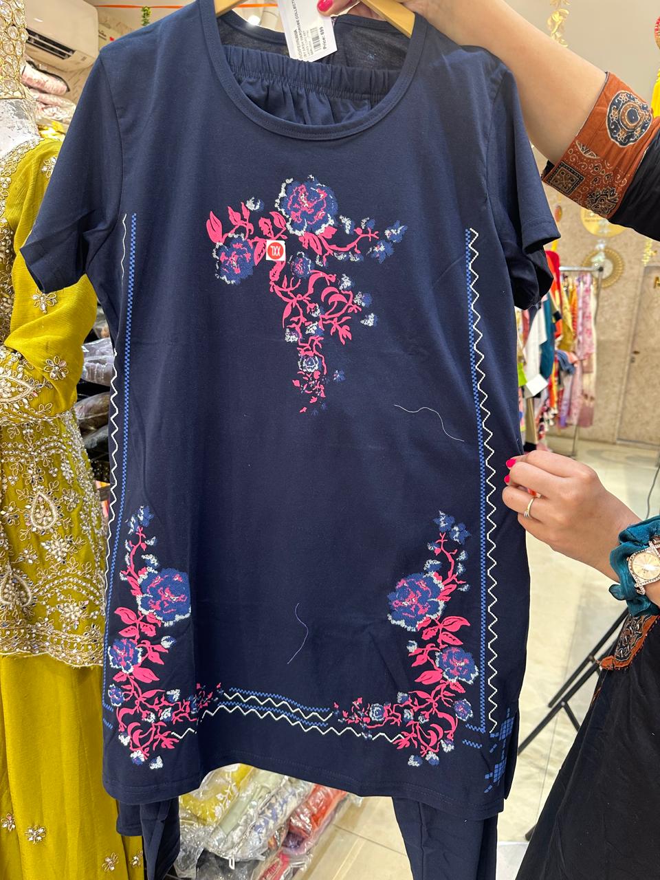 BLUE COTTON NIGHT SUIT