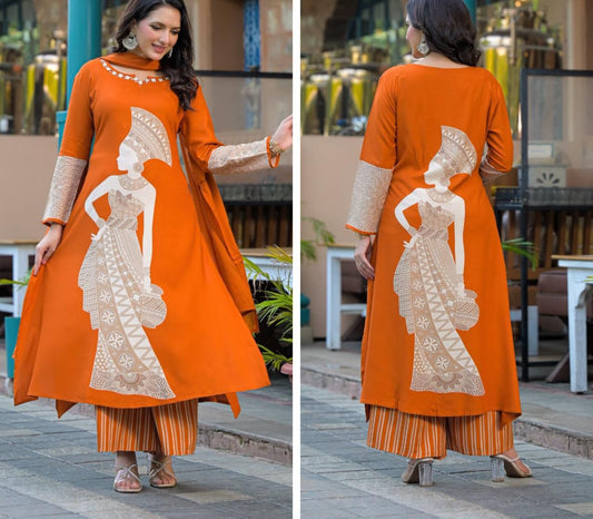 ORANGE BEAUTIFUL GIRL SUIT