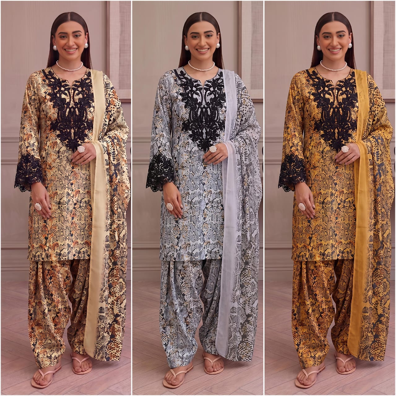 PURE CREPE BLACK LASE WORK PAKISTANI DESIGN FARSHI SALWAR SUIT