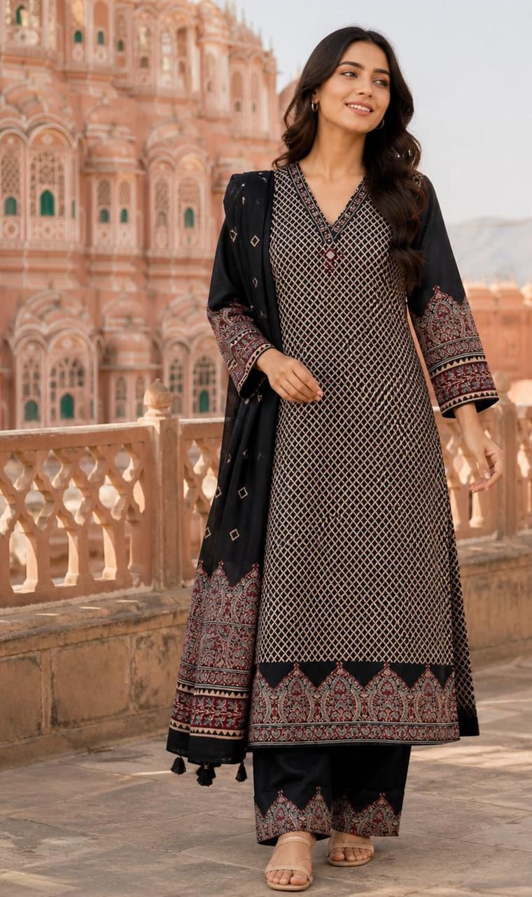 PURE COTTON BEAUTIFUL NECK DESIGN SUITS