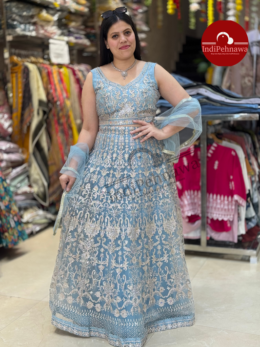 Bridal Heavy Power Net Lehenga with Intricate Tila Work